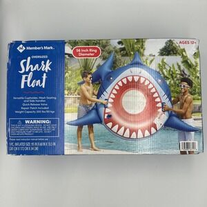 Member's Mark Oversized Pool Float Mesh Seating 56" Cupholder Handles Blue Red